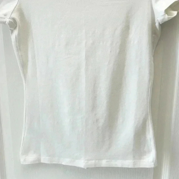 Ricki’s Fitted T- Shirt White Short Sleeve Stretch Cotton V Neck Tee XS - Picture 9 of 14
